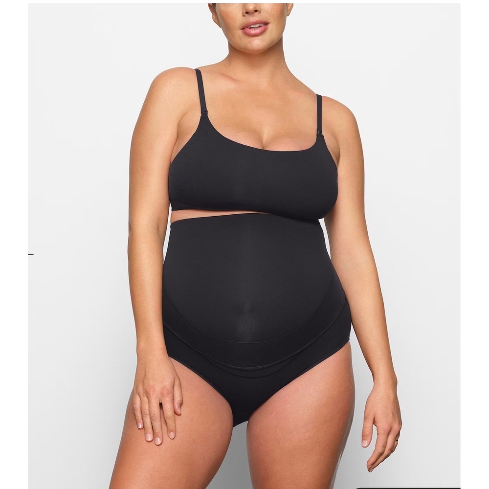 SKIMS Fits Everybody Maternity Nursing Scoop Bralette Onyx Black Set of 2 Small - Picture 6 of 6